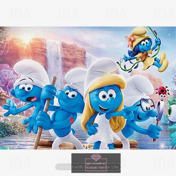 The Smurfs 40*30cm full round drill diamond painting