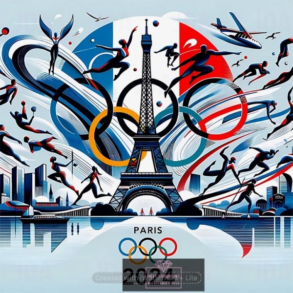 Paris Olympic Games 30*30cm full round drill diamond painting