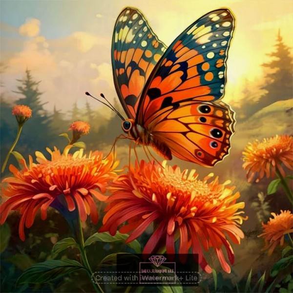 Butterfly 30*30cm full round drill diamond painting