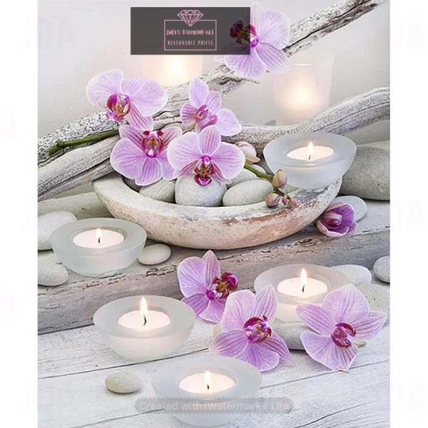 Candle Flower 30*35cm full square drill diamond painting