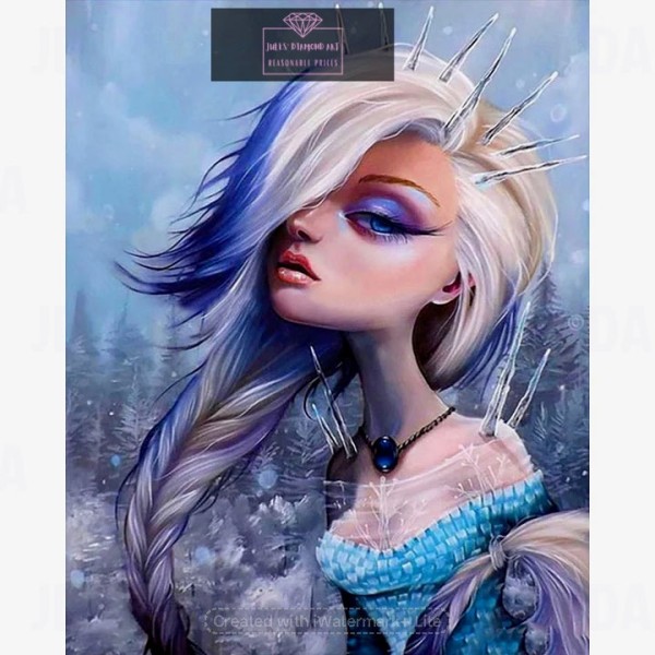 Purple hair girl 40*50cm full round drill diamond painting