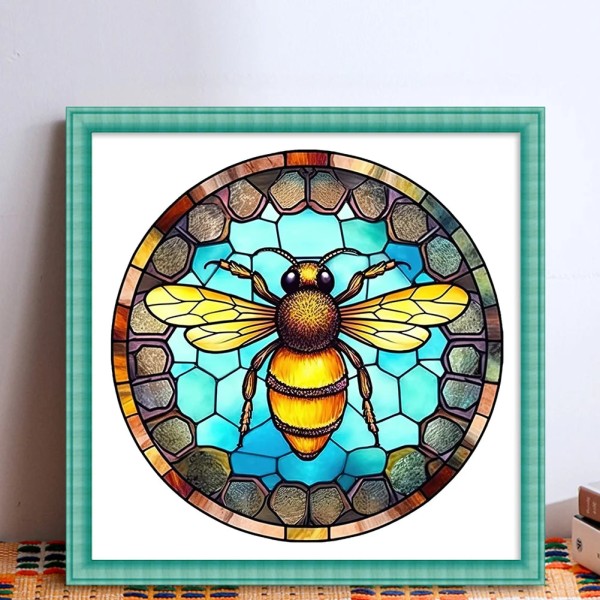 Stained Glass Bee Full 18CT Counted Cross Stitch 20*20cm