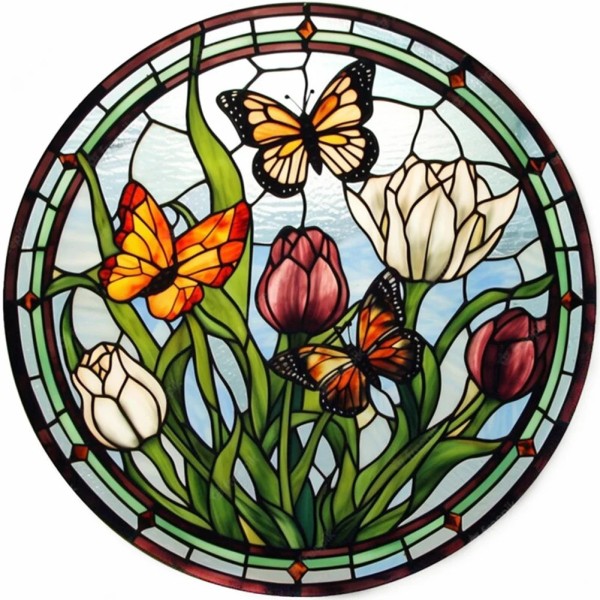 Stained Glass Butterfly Full 18CT Counted Cross Stitch 20*20cm
