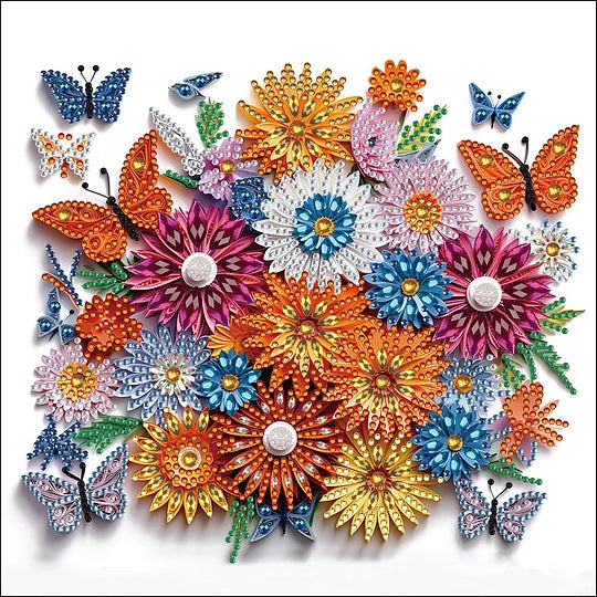 Butterfly Wreath Paper 30*30cm special shaped drill diamond painting
