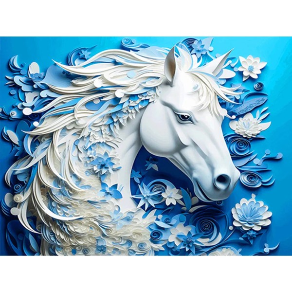 White Horse 40*30cm full square drill diamond painting with AB drills