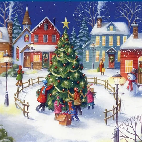 Christmas Festive Atmosphere Map 30*30cm full round drill diamond painting