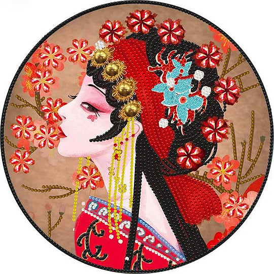 Beauties of Peking Opera 30*30cm special shaped drill diamond painting