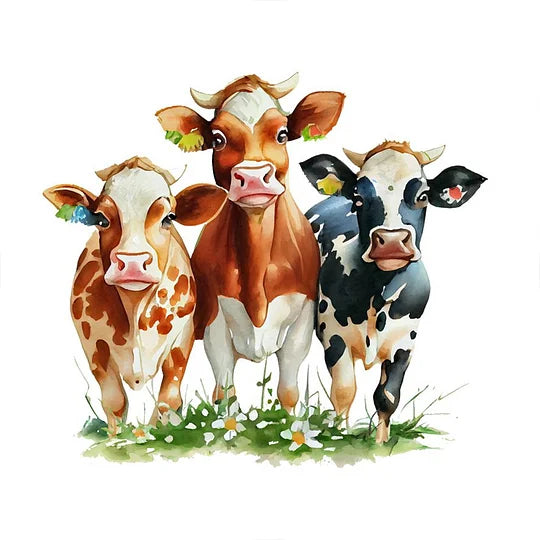 Cows 30*30cm full round drill diamond painting