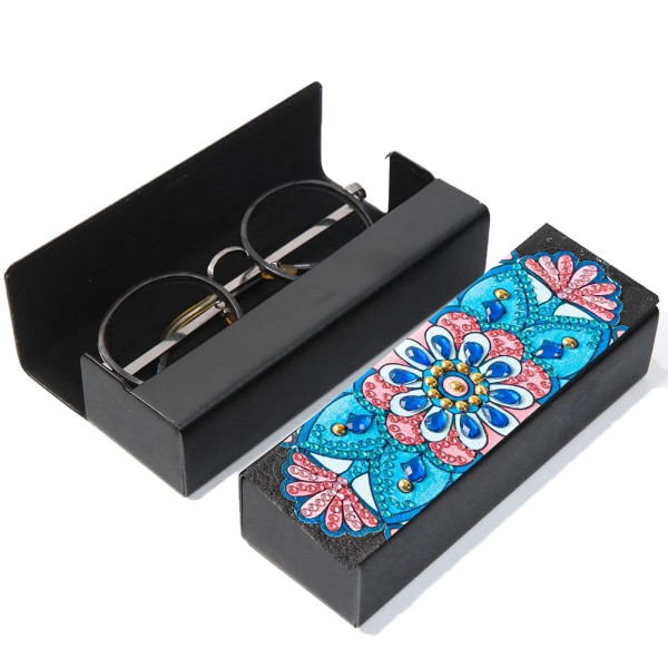 Diamond Painting Leather Sunglasses Storage Box Mandala Flowers