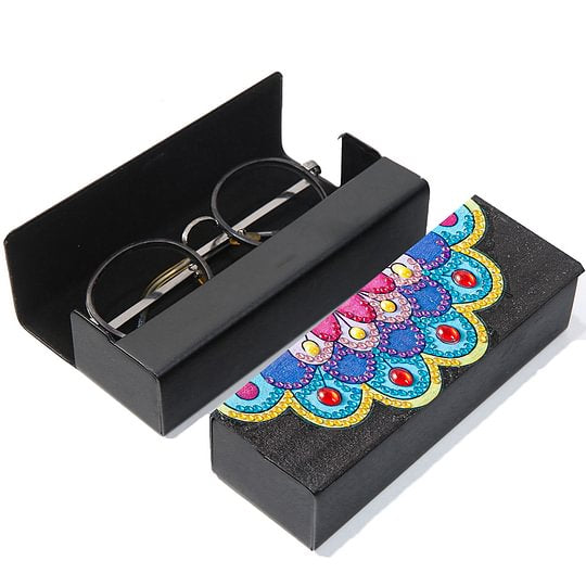 Diamond Painting Leather Sunglasses Storage Box Mandala Flowers