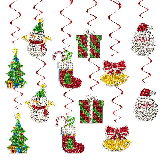 6pcs Diamond Painting Pendant Christmas