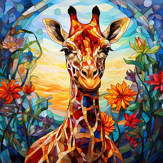 Giraffe 40*40cm full round drill diamond painting