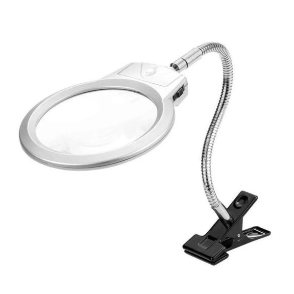 Magnifier Clip On Table LED Clamp Lamp x2 x5 magnifying glass