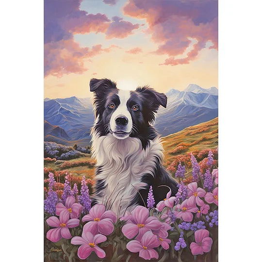 Border Collie 40*60cm full round drill diamond painting