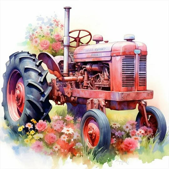 The Tractor 30*30cm full round drill diamond painting