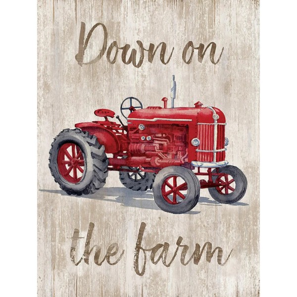 Red Tractor 30*40cm full round drill diamond painting