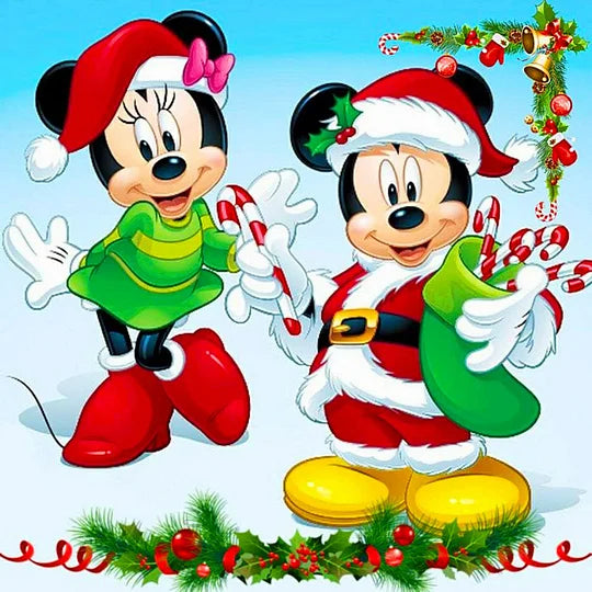 Christmas Mickey and Minnie 40*40cm full round drill diamond painting