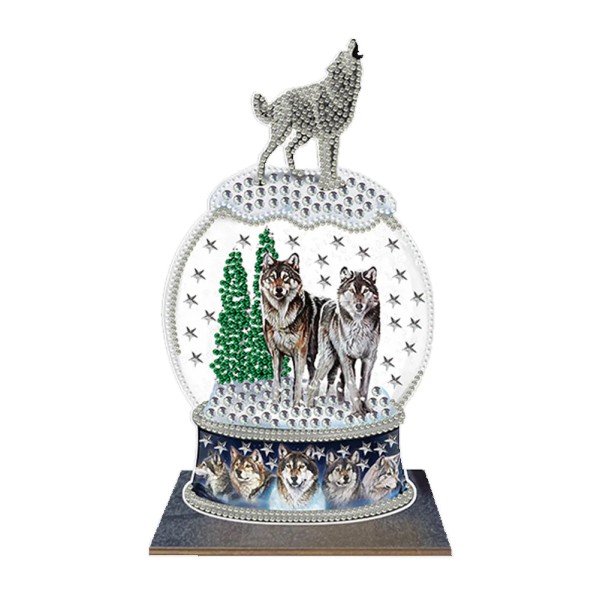 Wooden Diamond Painting Tabletop Ornament Wolf