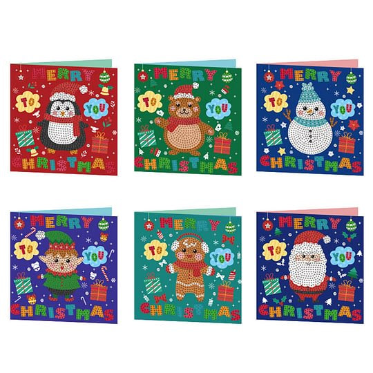 6pcs Diamond Painting Christmas Cards