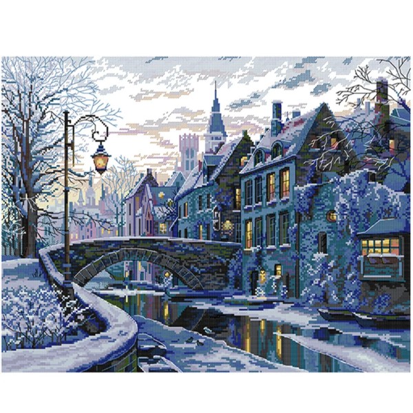 Winter Night Full 14CT Pre-stamped 54*43cm cross stitch