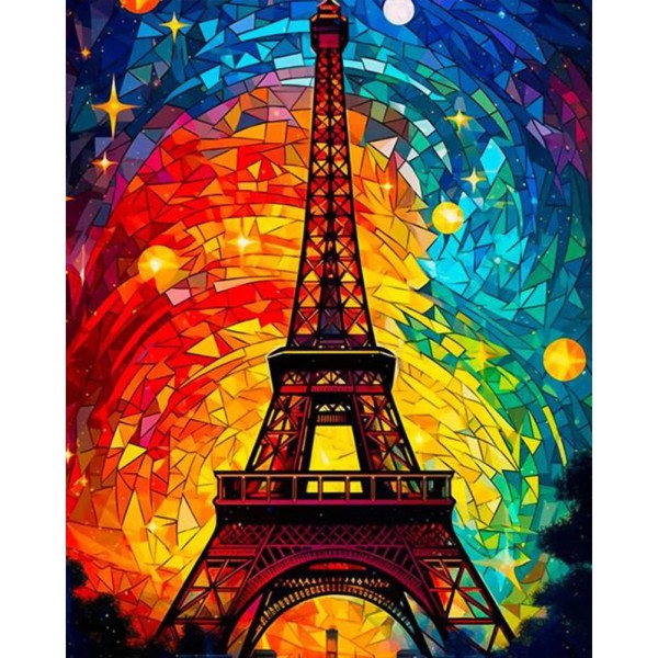 Eiffel Tower 40*50cm full round drill diamond painting with AB drills