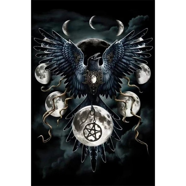 Mysterious Black Crow 40*60cm full round drill diamond painting with AB drills