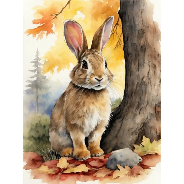 Woods Rabbit 30*40cm full round drill diamond painting