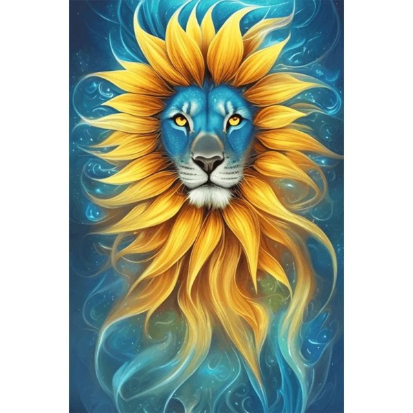 Sunflower Lion 40*60cm full round drill diamond painting with AB drills