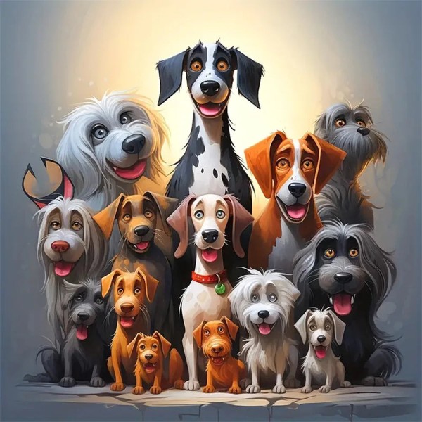 Group of Puppies 40*40cm full square drill diamond painting