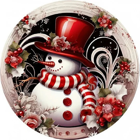 Christmas Snowman 30*30cm full round drill diamond painting