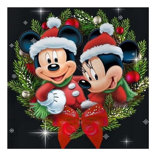 Xmas Mouse Wreath 40*40cm full round drill diamond painting