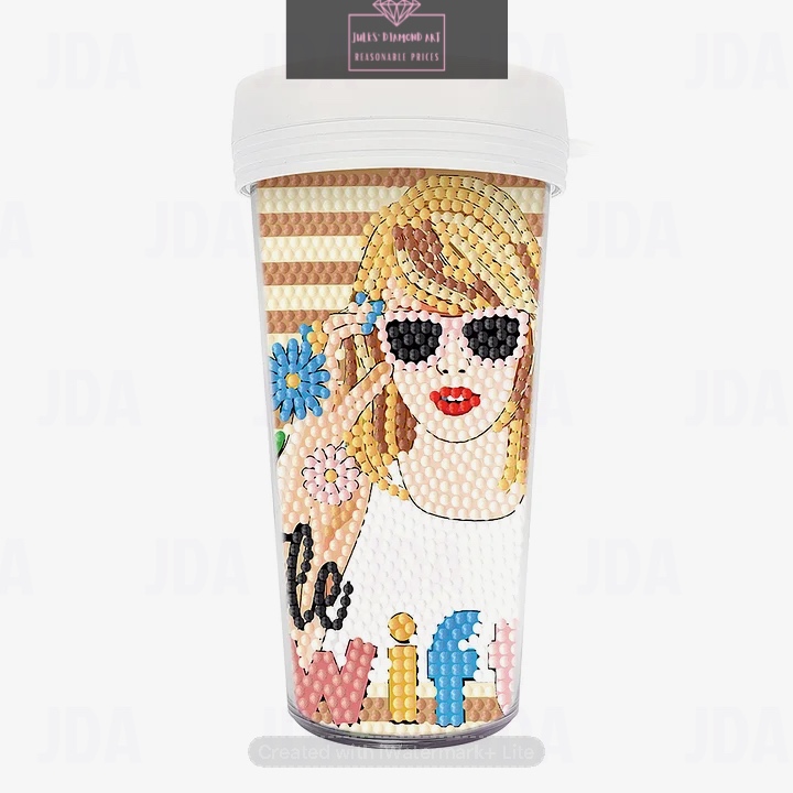 470ml Taylor Swift diamond painting water bottle cup