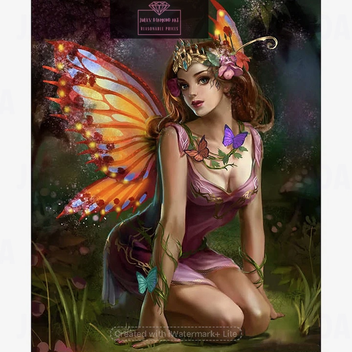 Butterfly Fairy Girl 30*40cm full round drill diamond painting