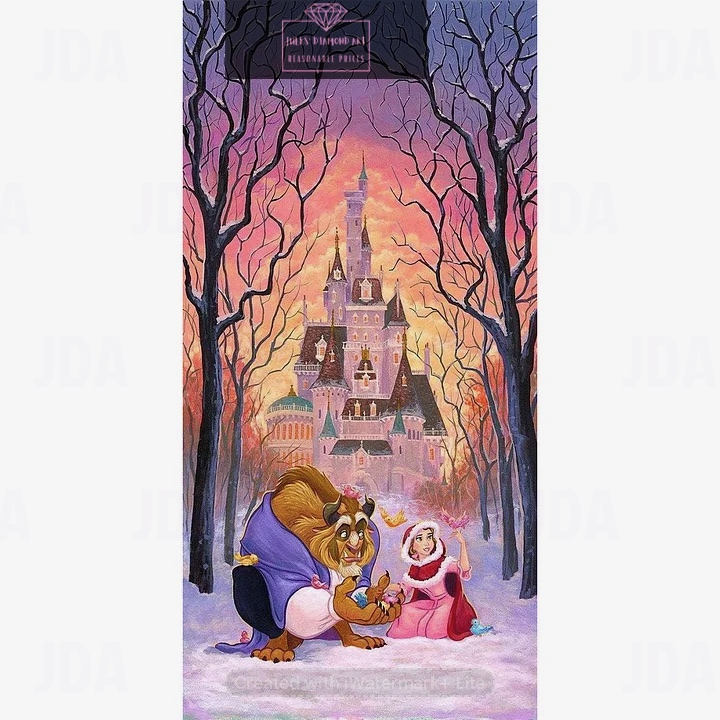 Beauty and the Beast 30*60cm full round drill diamond painting