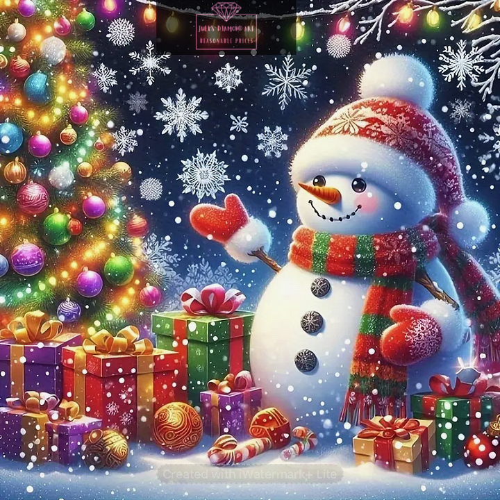 Christmas Snowman 40*40cm full round drill (30 colours) diamond painting