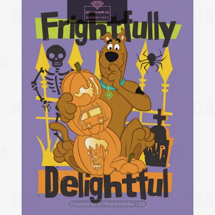 Scooby Doo Halloween 40*50cm full round drill diamond painting with AB drills