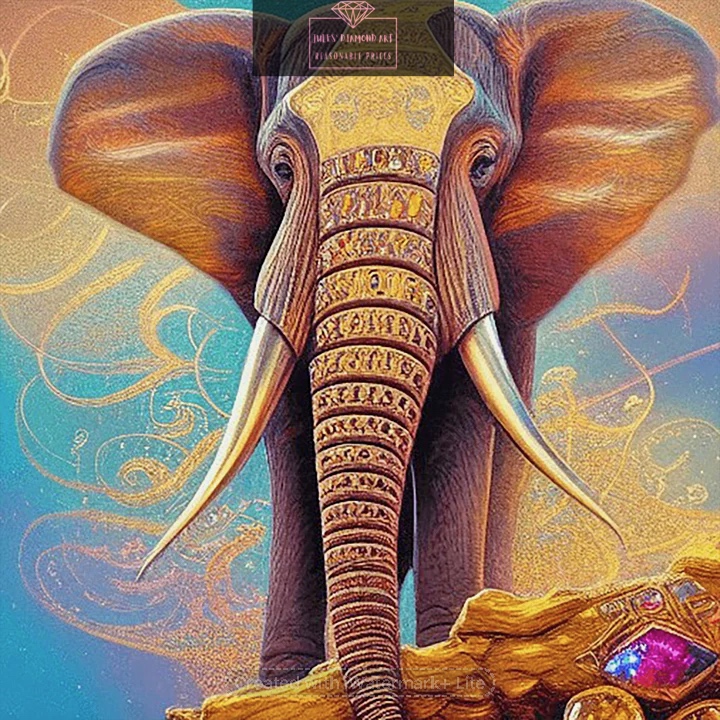 Elephant 30*30cm full round drill diamond painting