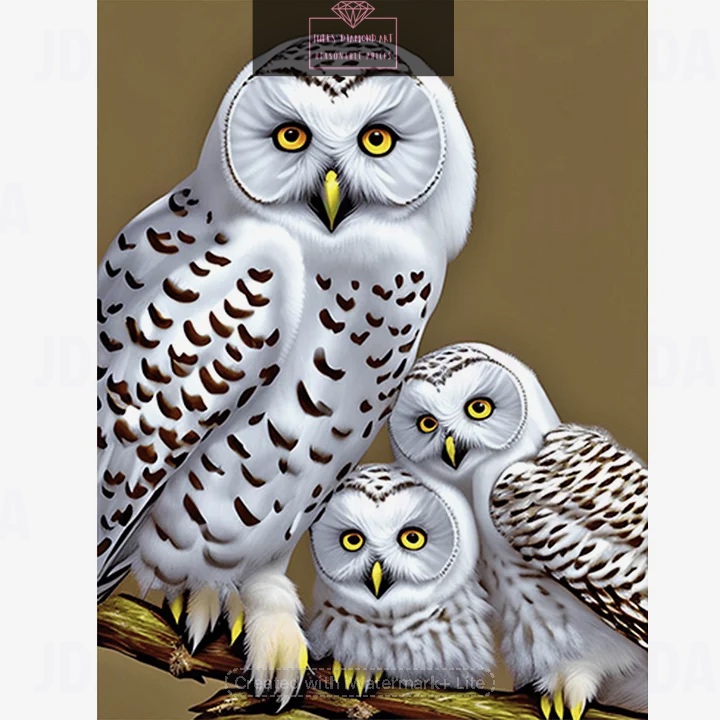 White Owl 30*40cm full round drill diamond painting