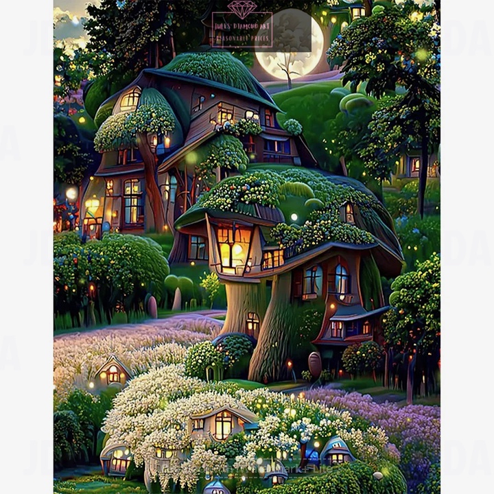 Mushroom Hut 30*40cm full round drill diamond painting