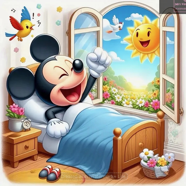 Mickey Mouse Morning Get Up 30*30cm full round drill diamond painting