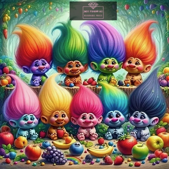 Colorful Trolls 40*40cm full round drill (40 colours) diamond painting