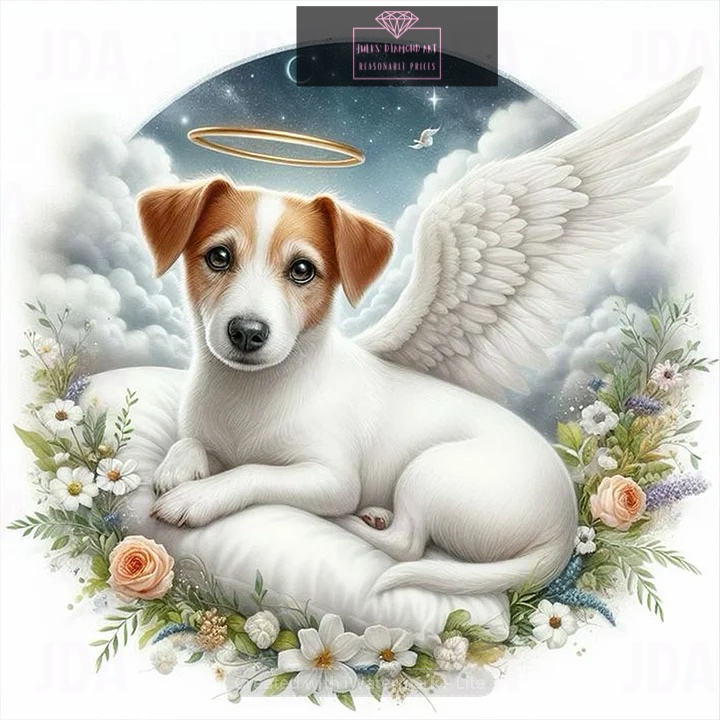 Angel Dog 40*40cm full round drill diamond painting