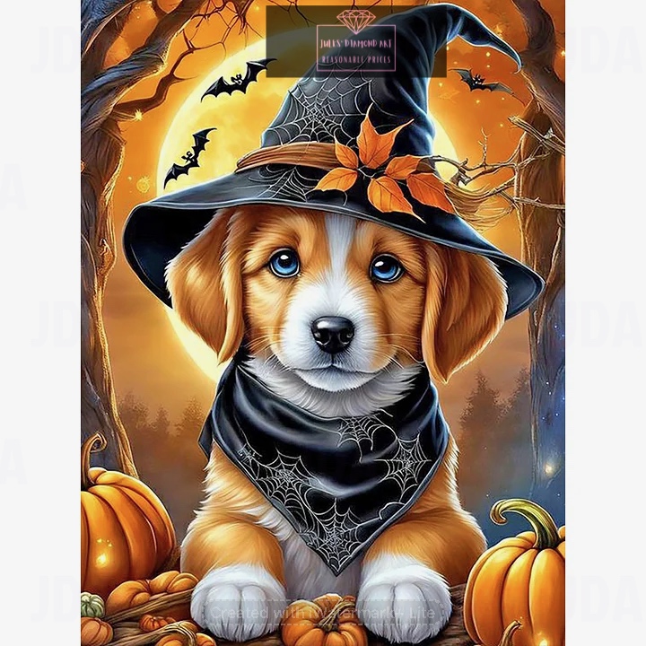 Halloween Dog 30*40cm full round drill diamond painting