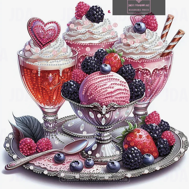 Dessert Ice Cream 30*30cm special shaped drill diamond painting