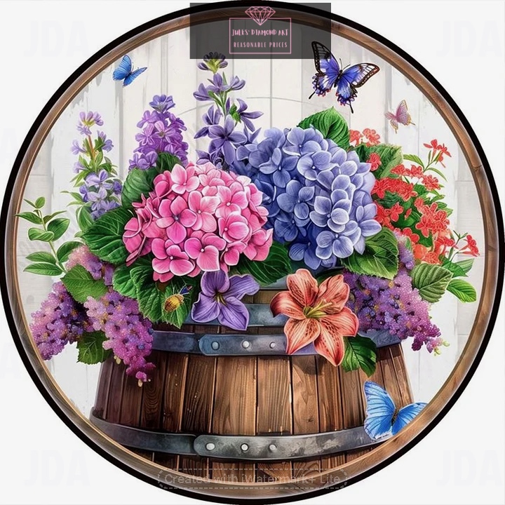 Hydrangea Bouquet 40*40cm full round drill diamond painting