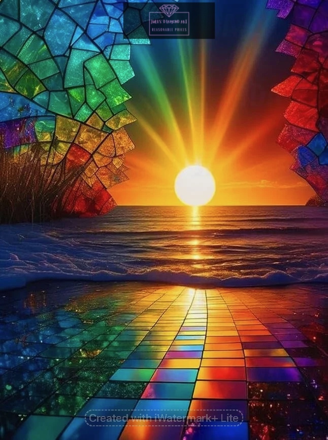 Colourful Sunrise 40*50cm full round drills (50 colours) diamond painting