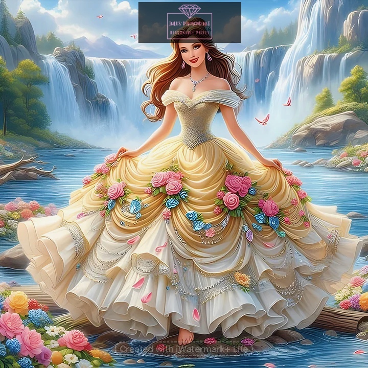 Princess Belle 40*40cm full round drill diamond painting