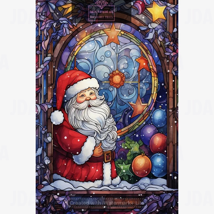 Father Christmas Glass Painting 40*60cm full round drill diamond painting with AB drills