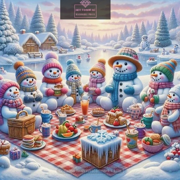 Christmas Snowman 40*40cm full round drill diamond painting