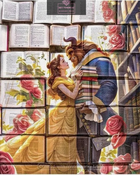 Beauty and the Beast Library 50*60cm full round drill (40 colours) diamond painting